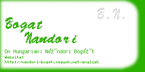 bogat nandori business card